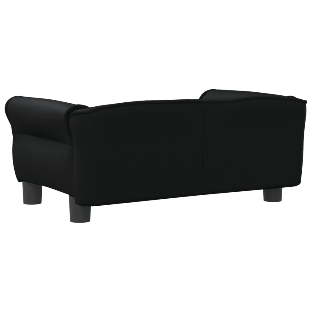 Cama Para Perros De Cuero Sintético Negra 70x45x30 Cm / Vetonek_2