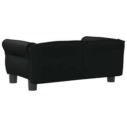 Cama Para Perros De Cuero Sintético Negra 70x45x30 Cm / Vetonek_2