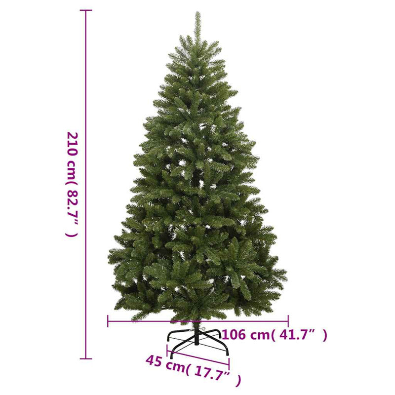 Vidaxl Árbol De Navidad Artificial Con Bisagras 300 Led Y Bolas 210 Cm_2