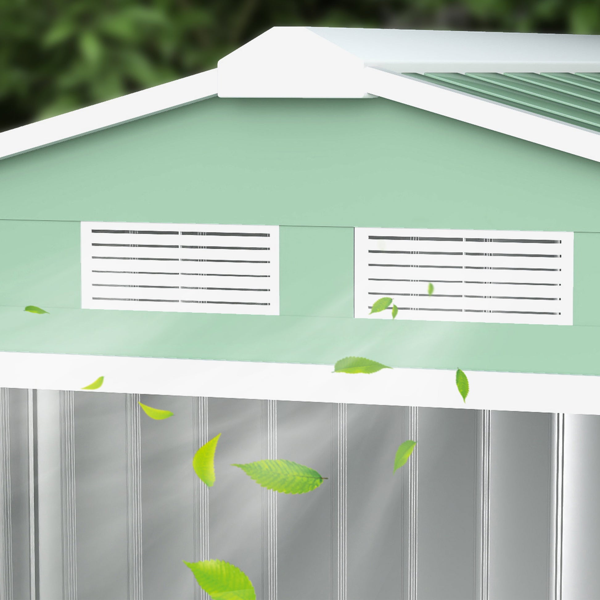 Outsunny Caseta De Jardín 213x130x185 Cm Con 2 Puertas Correderas Y 4 Ventanas_3