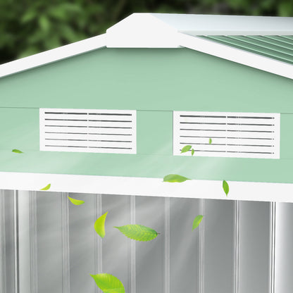 Outsunny Caseta De Jardín 213x130x185 Cm Con 2 Puertas Correderas Y 4 Ventanas_3