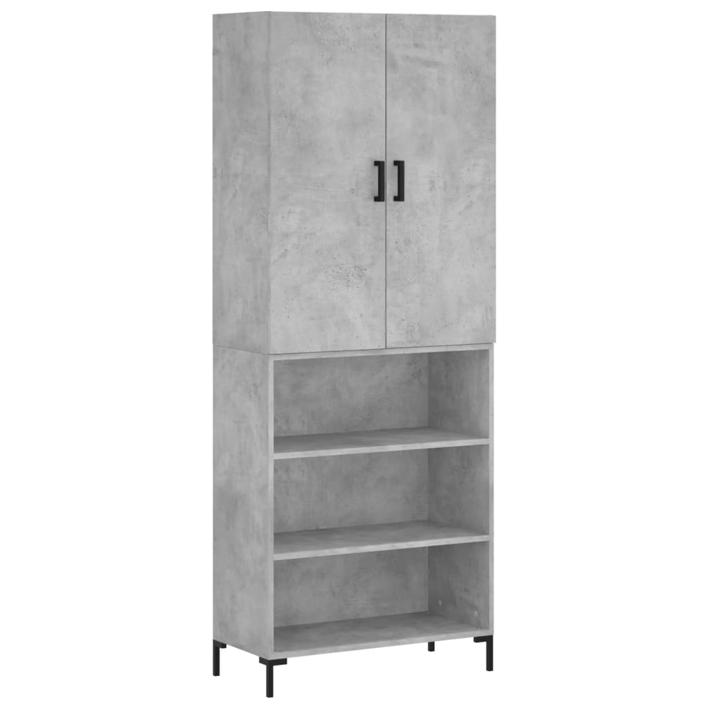 Aparador Alto Madera Contrachapada Gris Hormigón 69,5x34x180 Cm_1
