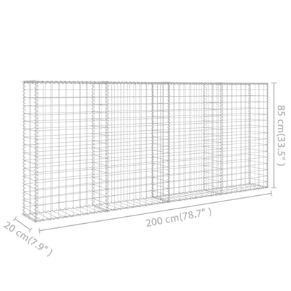 Muro De Gaviones Con Cubiertas Acero Galvanizado 200x20x85 Cm / Vetonek_3