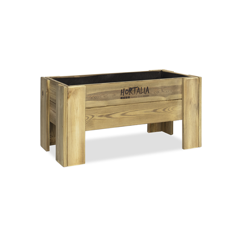 Mesa De Cultivo Elevada De Madera Tratada 80x40x40 Cm Gardenbrico S40 Hortalia_0