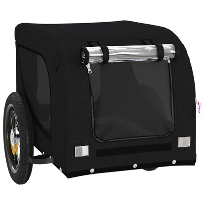 Vidaxl Remolque De Bicicleta Mascotas Hierro Tela Oxford Negro_3