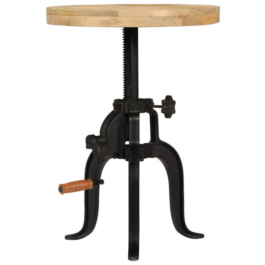 Mesa Auxiliar 45x(45-62) Cm Madera De Mango Y Hierro Fundido_0