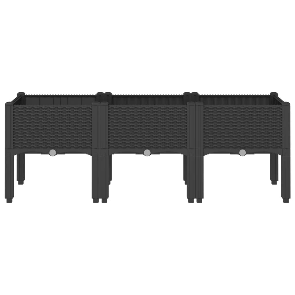 Jardinera Con Patas Pp Negro 120x40x42 Cm_2