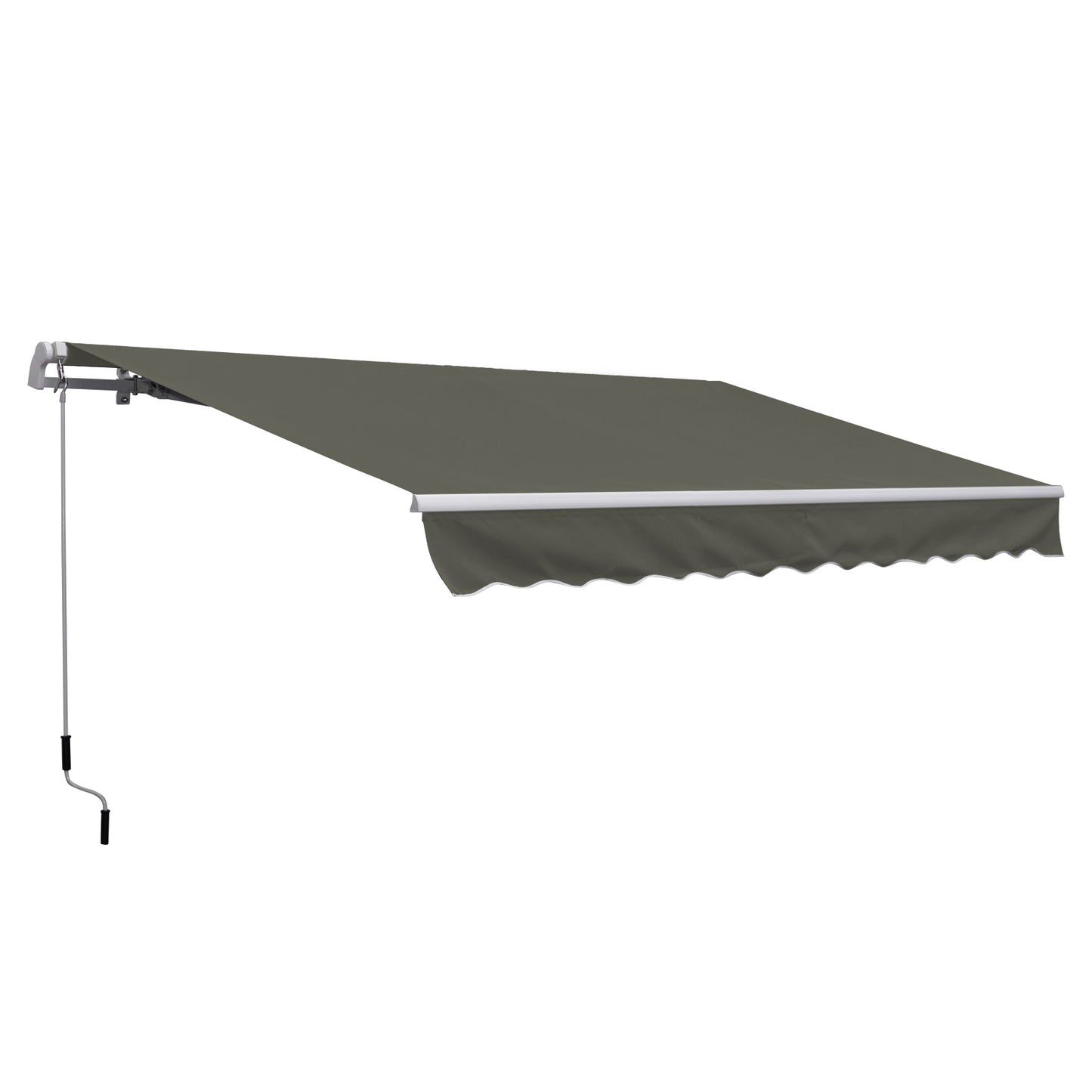 Outsunny Toldo Manual Plegable De Aluminio Con Manivela 3,5x2,5m Gris_0