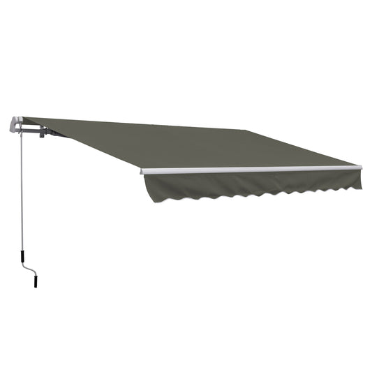 Outsunny Toldo Manual Plegable De Aluminio Con Manivela 3,5x2,5m Gris_0