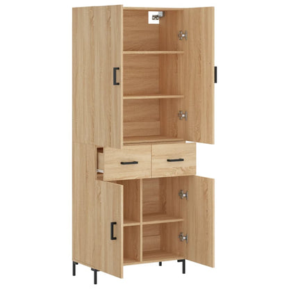Aparador Alto Madera Contrachapada Color Roble 69,5x34x180 Cm_3
