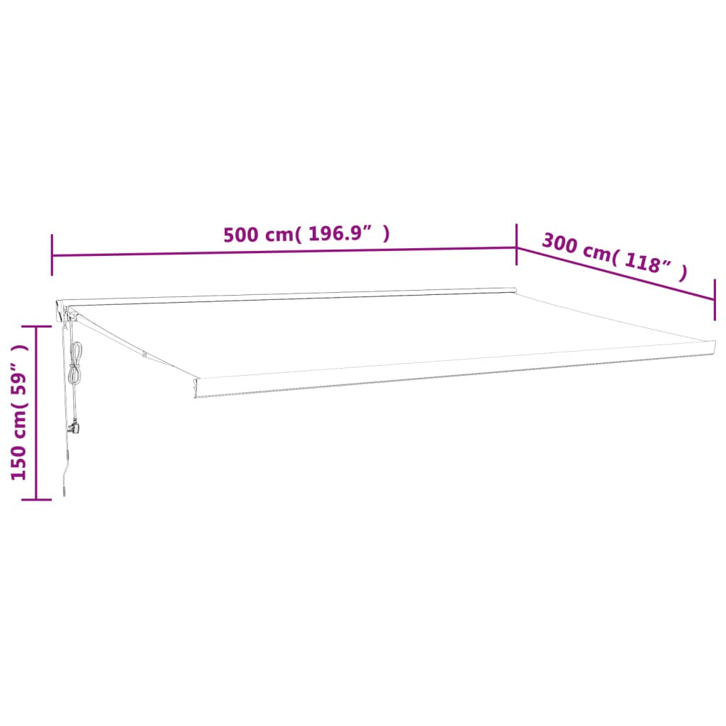 Vidaxl Toldo Retráctil Aluminio Y Tela Gris Antracita 5x3 M_2