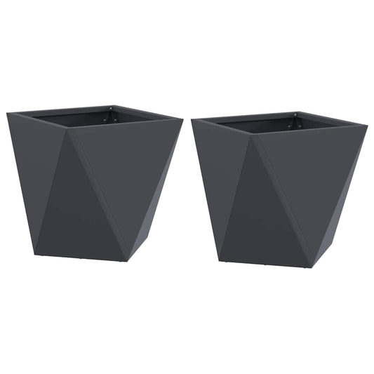 Jardinera 2 Pcs Antracita 30 X 30 X 30 Cm Acero_0