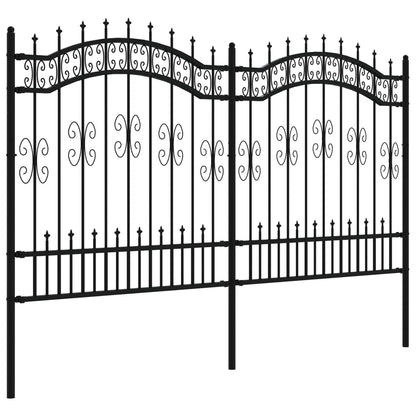 Valla De Jardín Con Punta De Lanza Acero Recubierto Negro 165cm / Vetonek_1