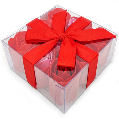 Pack 10 Cajas 9 Rosas De Jabón (rojo) - Flores Con Pétalos De Jabón Perfumados - Regalo Original Para Días Especiales_0