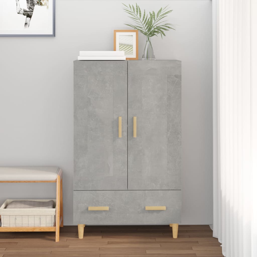 Aparador De Madera Contrachapada Gris Hormigón 70x31x115 Cm / Vetonek_1