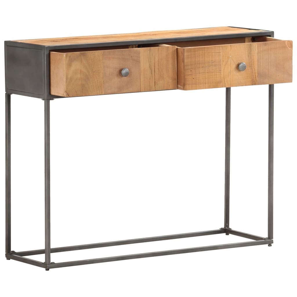 Mesa Consola De Madera Maciza Reciclada 90x30x75 Cm_0