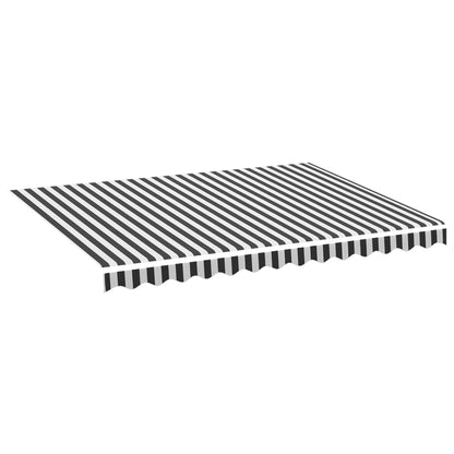Tela De Repuesto Para Toldo Gris Antracita Y Blanco 3,5x2,5 M Poliéster_0