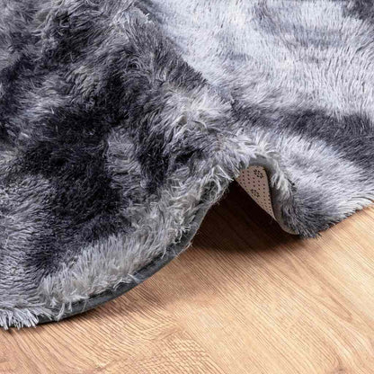 Vidaxl Alfombra De Pelo Largo Navarra Gris Oscuro 160x160 Cm Poliéster_4