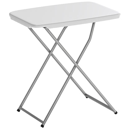 Outsunny Mesa Plegable Camping Portátil Con Altura Ajustable 75x50x73,5cm Blanco_0