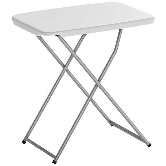 Outsunny Mesa Plegable Camping Portátil Con Altura Ajustable 75x50x73,5cm Blanco_0