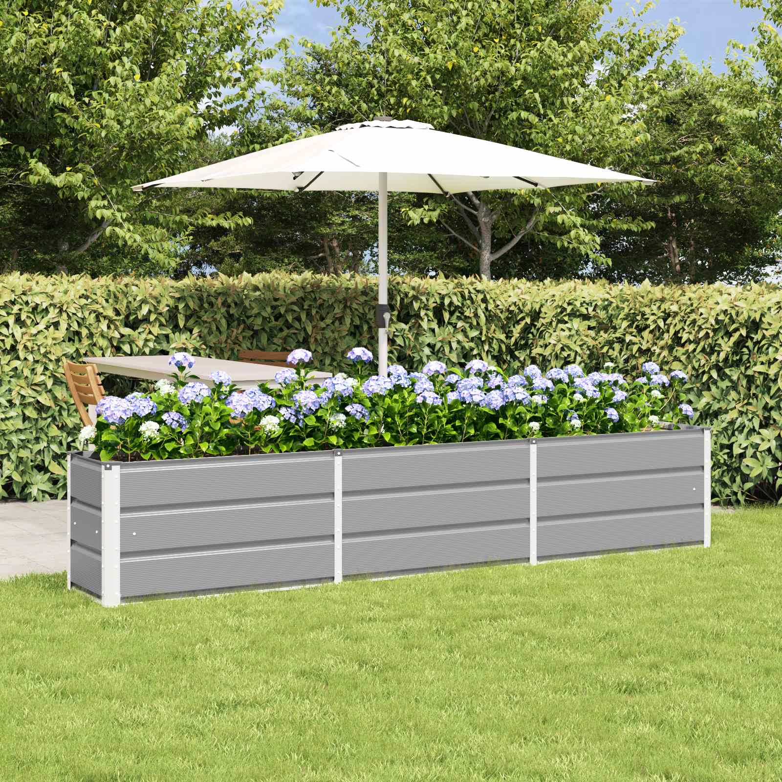 Jardinera Gris Claro 240 X 40 X 45 Cm Acero_1