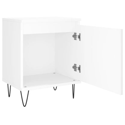 Mesita De Noche Madera De Ingeniería Blancp 40x30x50 Cm_4