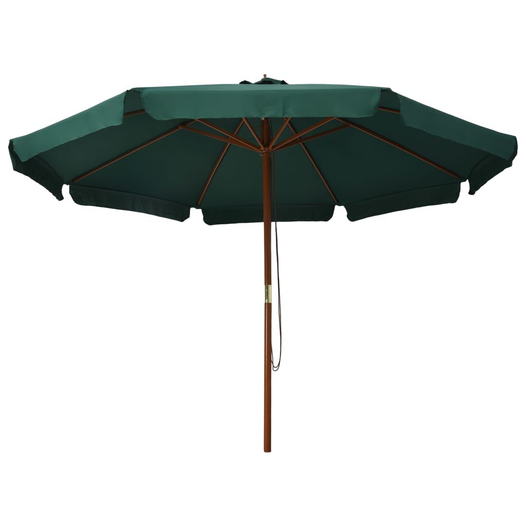 Vidaxl Sombrilla De Jardín Con Palo De Madera Verde 330 Cm_1