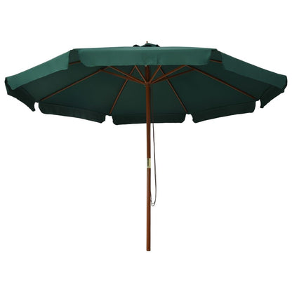 Vidaxl Sombrilla De Jardín Con Palo De Madera Verde 330 Cm_1