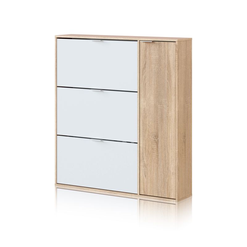 Zapatero Eris 4 Puertas Melamina, Blanco Artik, 106 X 115 X 22_0