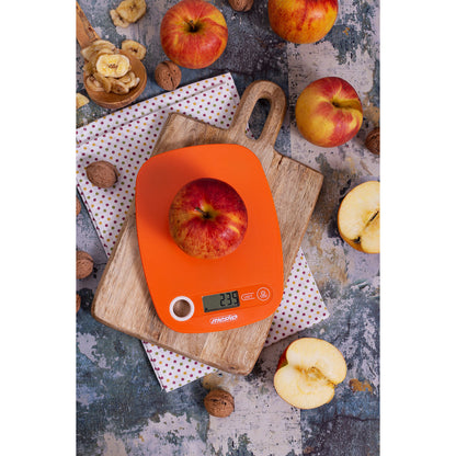 Báscula De Cocina Digital Extraplana, Medición 1gr, Hasta 5 Kg, Lcd, Función Tara, Medición Líquidos Mesko Ms3159o Naranja_3