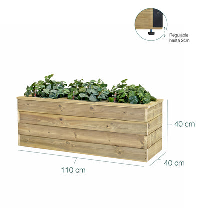 Jardinera De Madera Con Autorriego 110x40x40 Cm Nidum Basic Hortalia_5