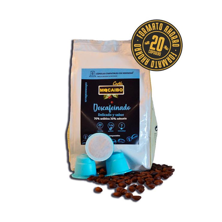 Café cápsulas compatibles Nespresso* descafeinado (20 cápsulas)_0