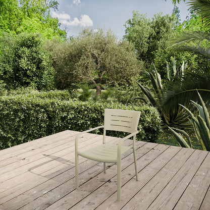 Lote De 4 Sillas De Jardín Apilables Inari Aluminio Beige Arena - Muebles De Jardín - 56x58xh85cm_4