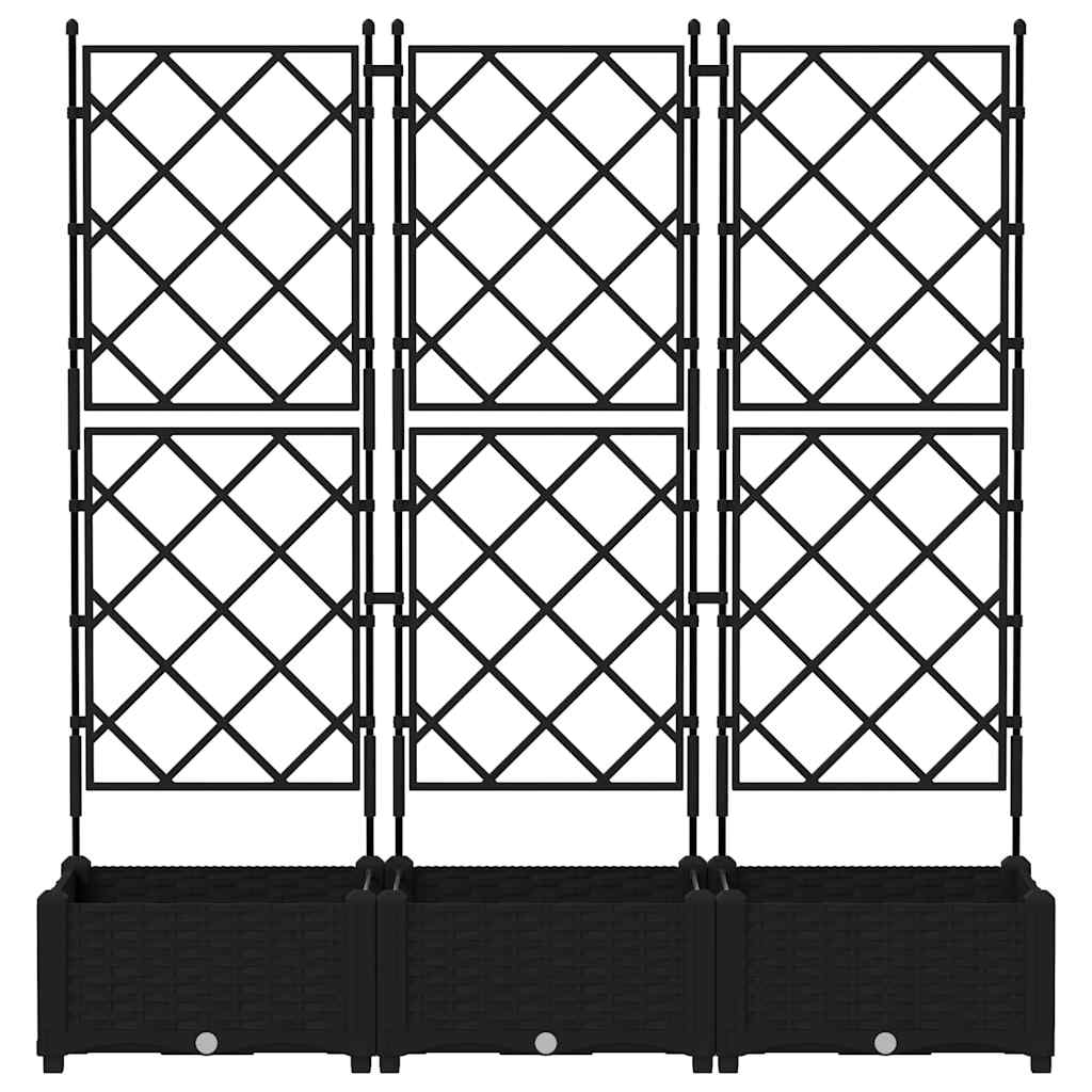 Macetero De Jardín 3 Uds. Negro 120 X 40 X 125,5 Cm Pp_4