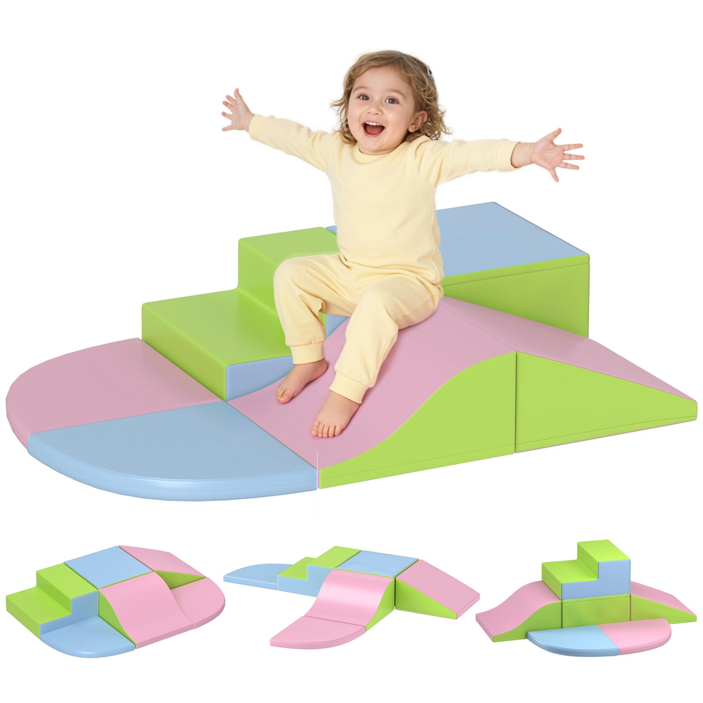 Homcom Juego De 6 Bloques Psicomotricidad Para Niños Multicolor_0