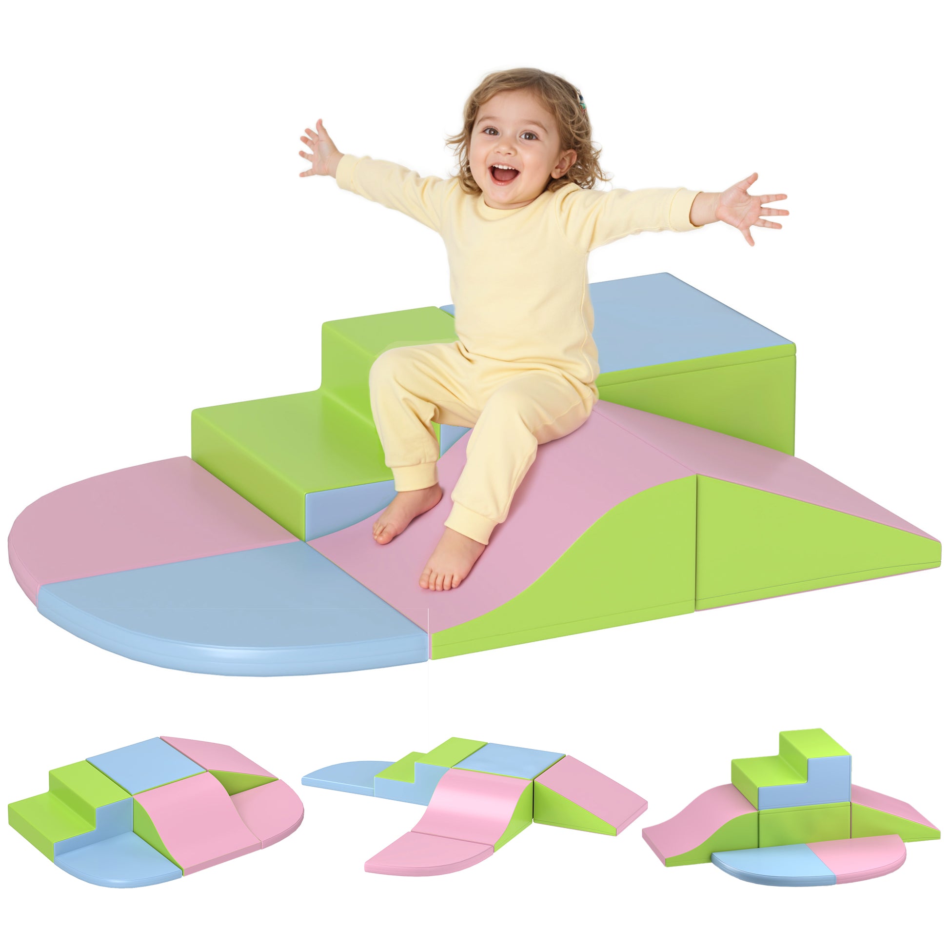 Homcom Juego De 6 Bloques Psicomotricidad Para Niños Multicolor_0