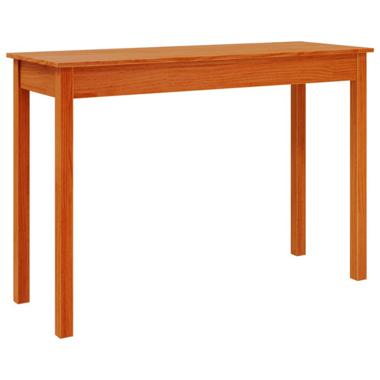 Mesa Consola Madera Maciza De Pino Marrón Cera 110x40x75 Cm_0