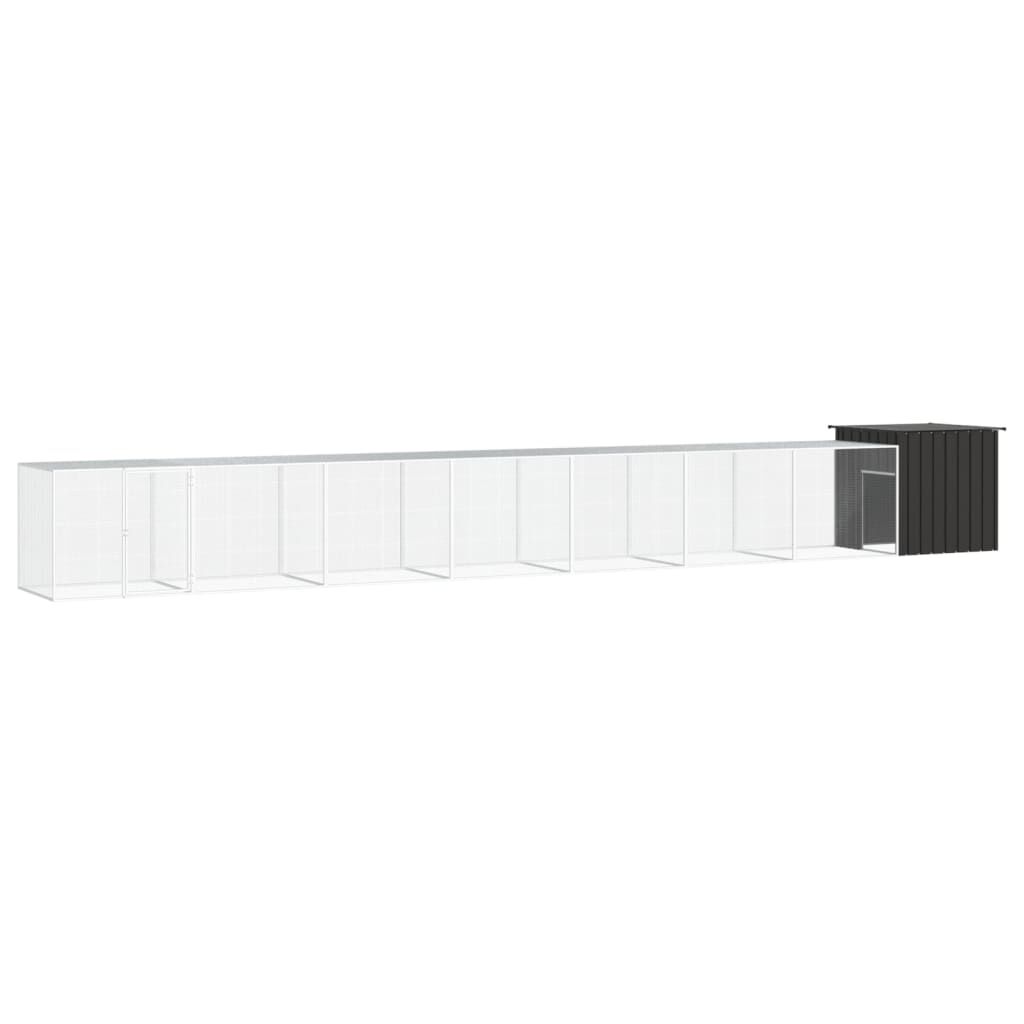Vidaxl Jaula De Gallinas Acero Galvanizado Antracita 800x91x100 Cm_0