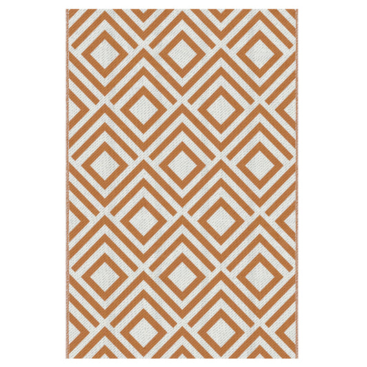 Outsunny Alfombra Exterior Reversible 182x274cm Para Terraza Balcón Patio Rojo_0