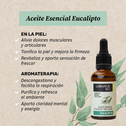 Aceite Esencial de Eucalipto 100% Puro Labnatur Bio 30 ml | Masajes, Baño y Difusor | Frescor Balsámico | Vegano_1