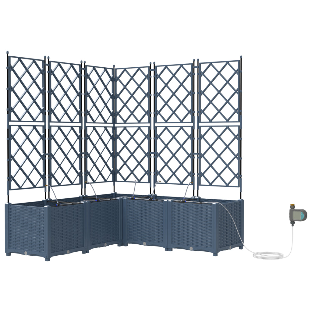 Vidaxl Jardineras Gris 120 X 120 X 142 Cm Acero_0