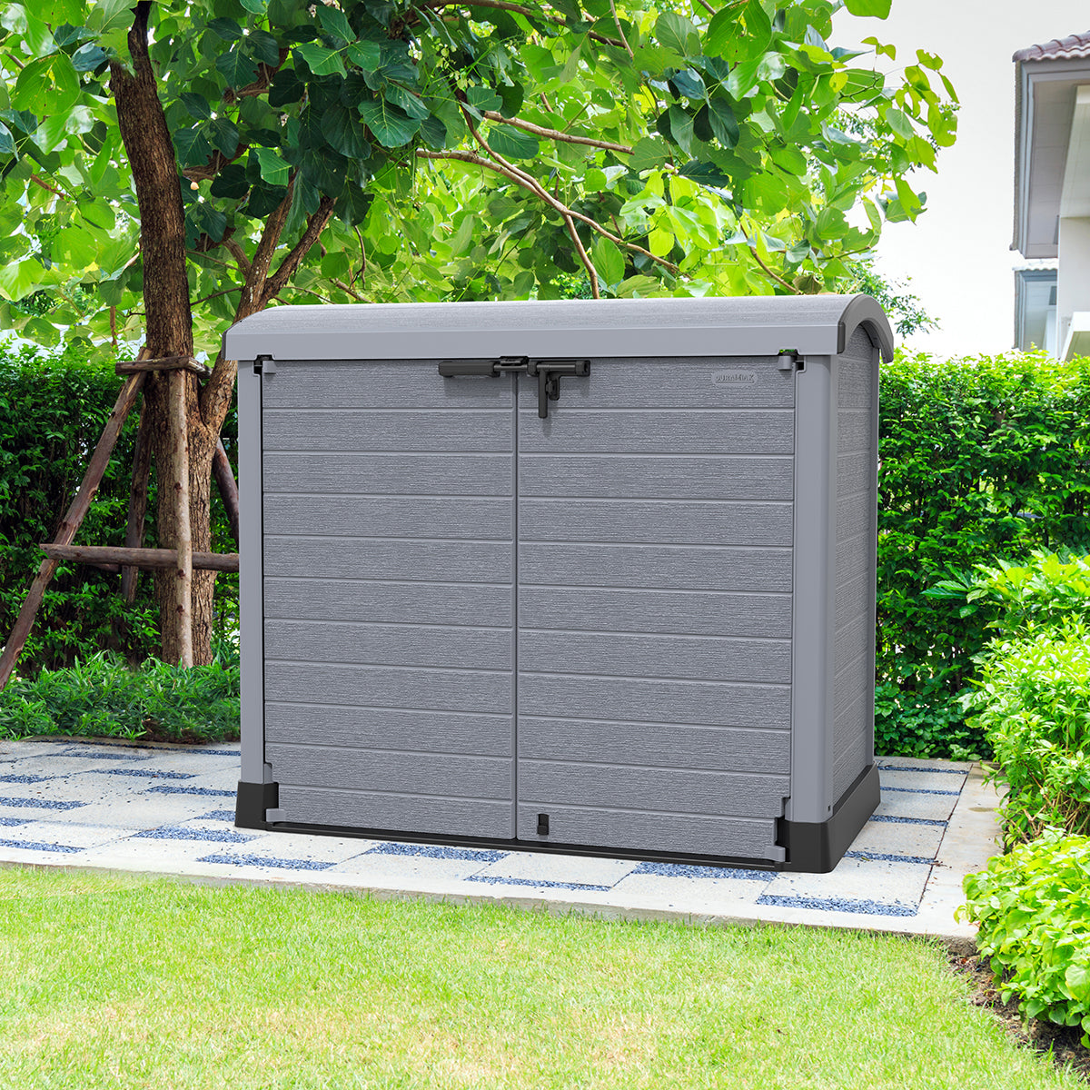 Arcón Cubre Cubos Exterior 1200 L Pvc Gris Antracita_1