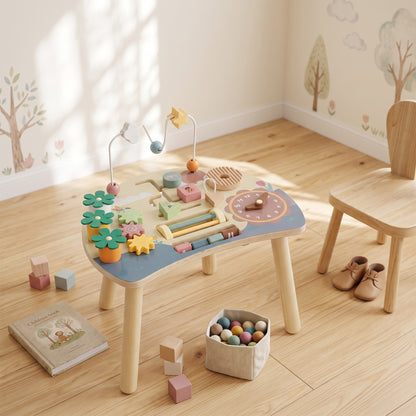 Aiyaplay Mesa De Actividades Para Bebé 1-3 Años 6 En 1 De Madera Montessori_1