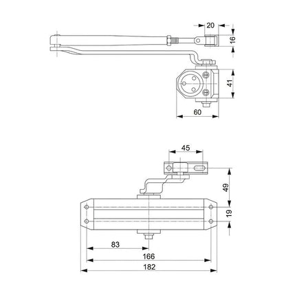 Cierrapuertas Tesa Dc110-1  Fuerza 2-3 Con Retenedor Plateado