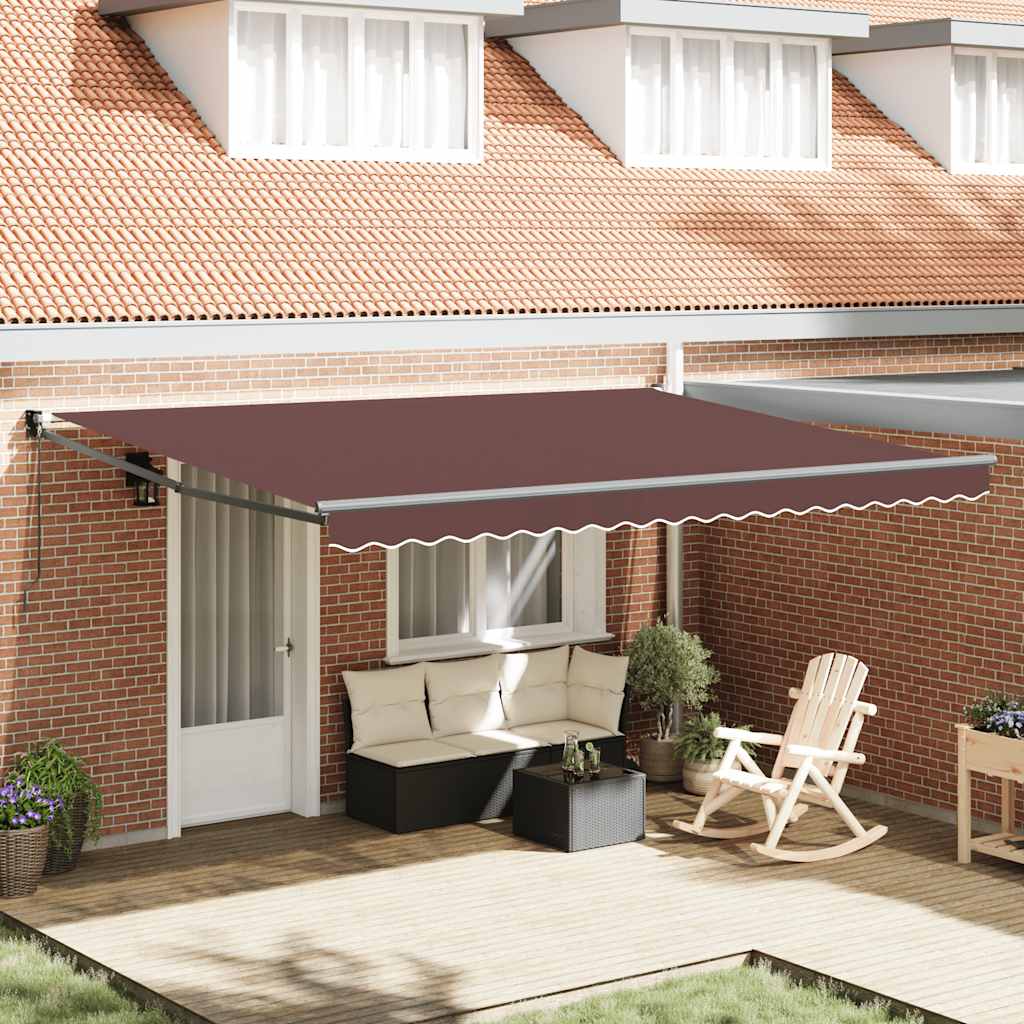 Toldo Retráctil Manual Marrón 450x300 Cm_1