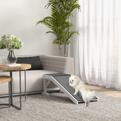 Pawhut Rampa Para Perros De Madera Con Alfombra Antideslizante 125x40x35,5 Cm_1