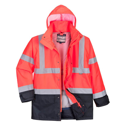 Parka 5 En 1 De Alta Visibilidad Contrast Executive / Xxl / Rojo-marino_1