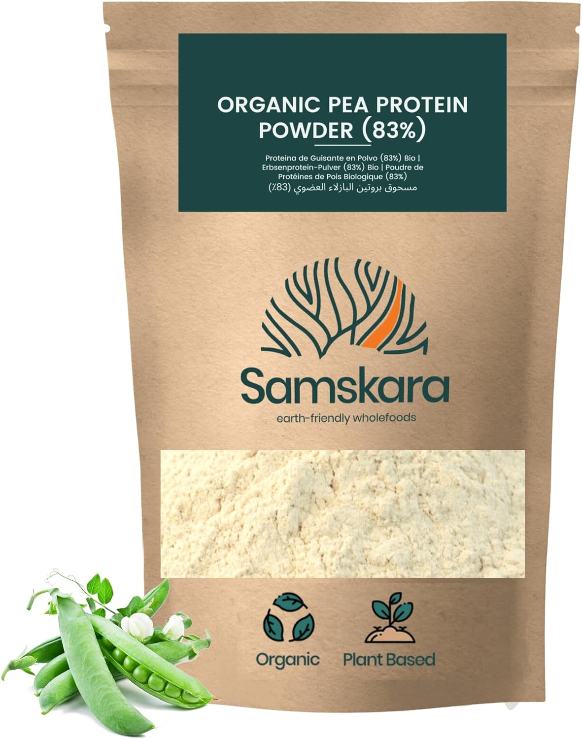 Proteína De Guisante Fermentada Bio - 4kg (1kg Envase Retail + 3kg Bolsa Granel De Recarga) | Proteína Vegetal Ecológica_0