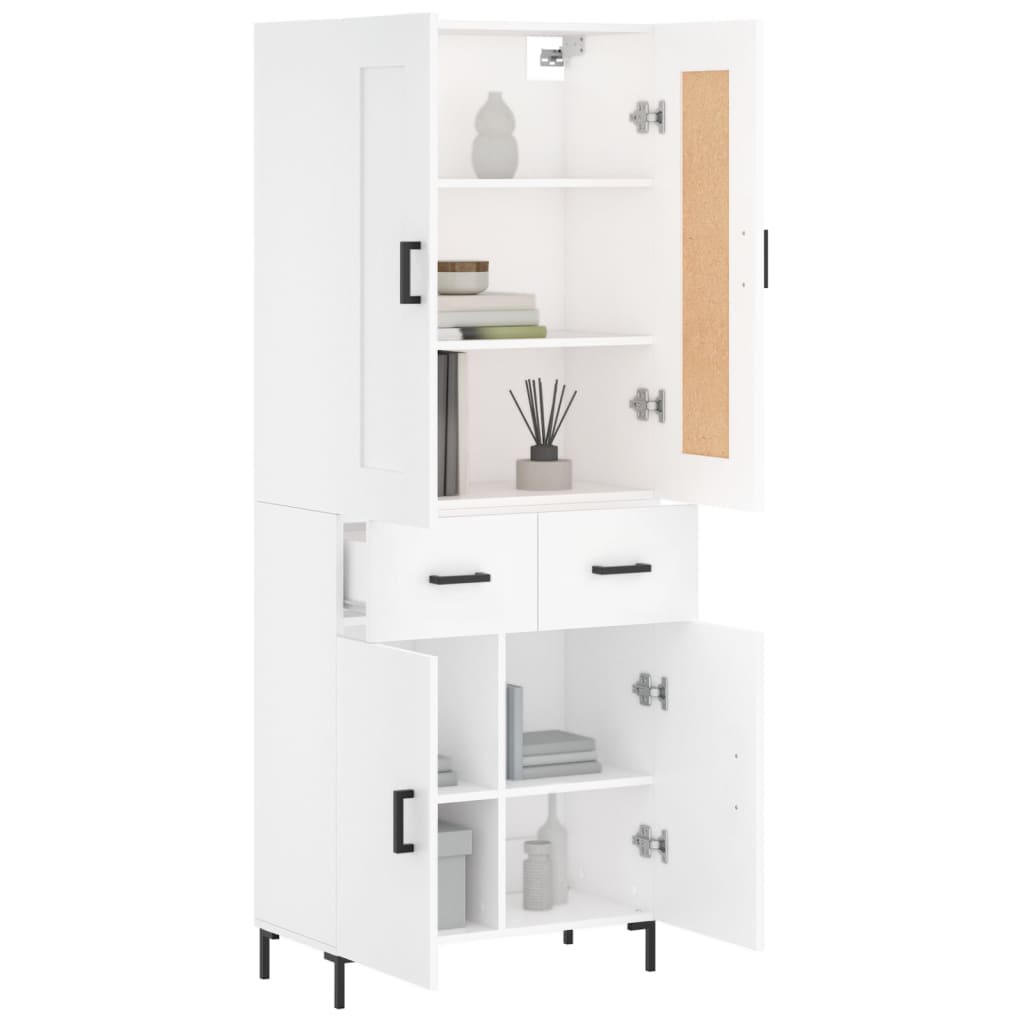 Aparador Alto Madera Contrachapada Blanco 69,5x34x180 Cm_2
