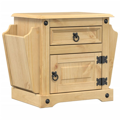 Mesita De Noche Corona Madera Maciza De Pino 45x35x47,5 Cm_0